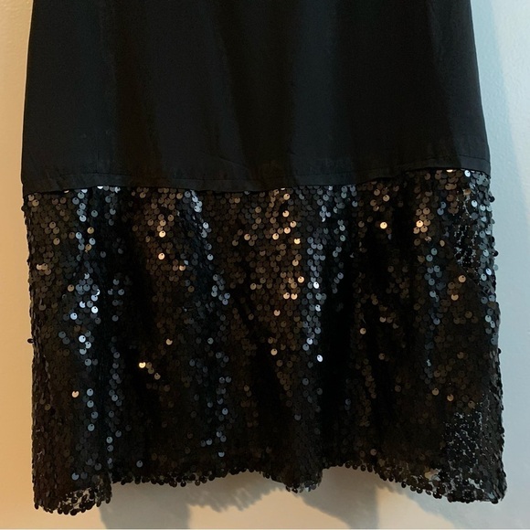 Nanette Lepore Black Silk Sequin Sleeveless Shift Mini Dress Size 8 - Picture 3 of 10